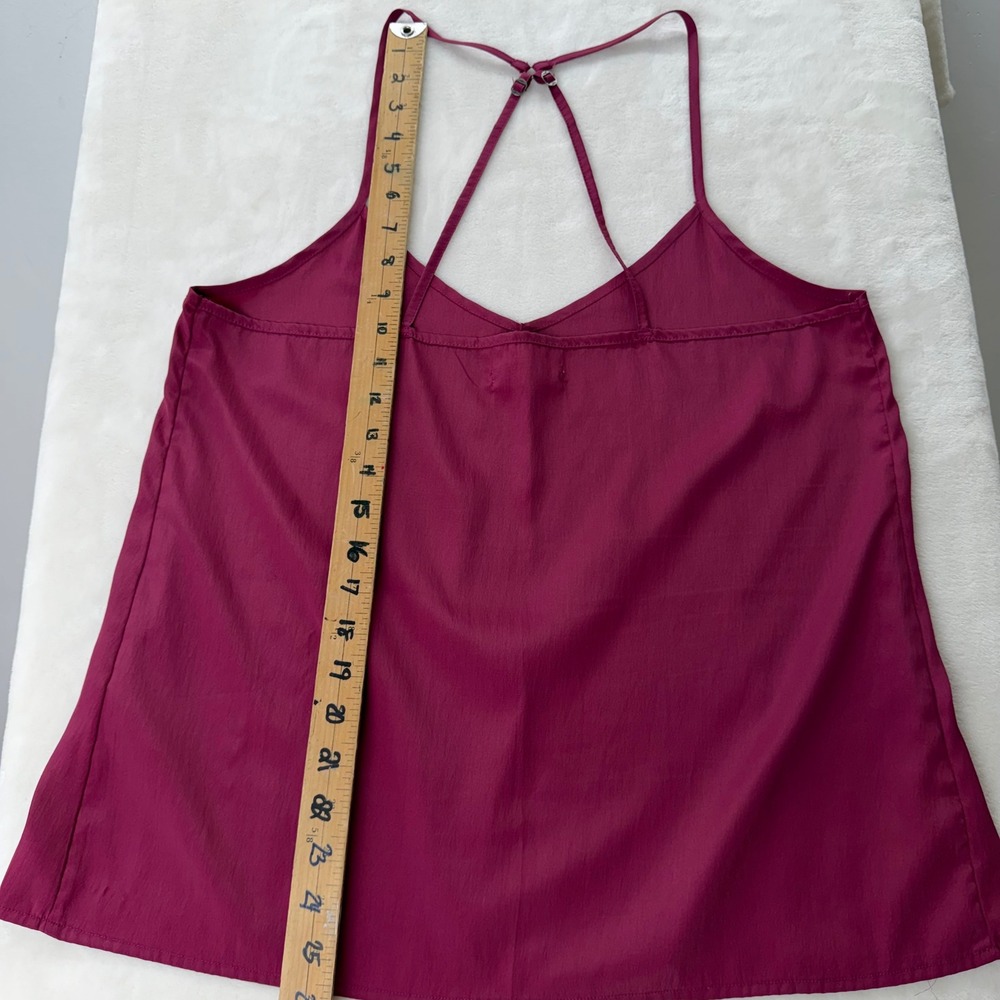 Hollister‎ Tank Top Womens Large Burgundy V-Neck Cami Y2K Spaghetti Straps Boho - Picture 3 of 8